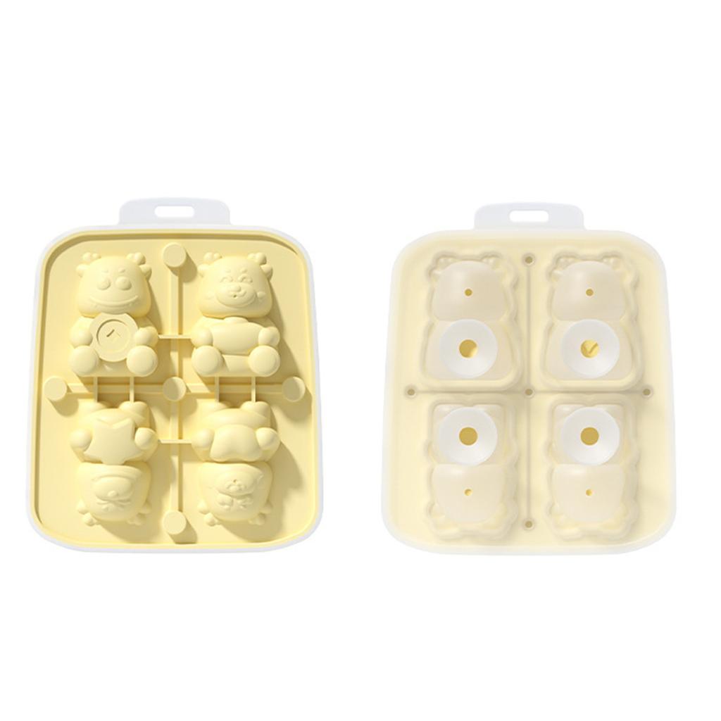 Easy Release Ice Cube Mold Little Dragon Shape Ice Cube Tray Flexible Silicone Ice Maker for Cocktails Teas Coffee