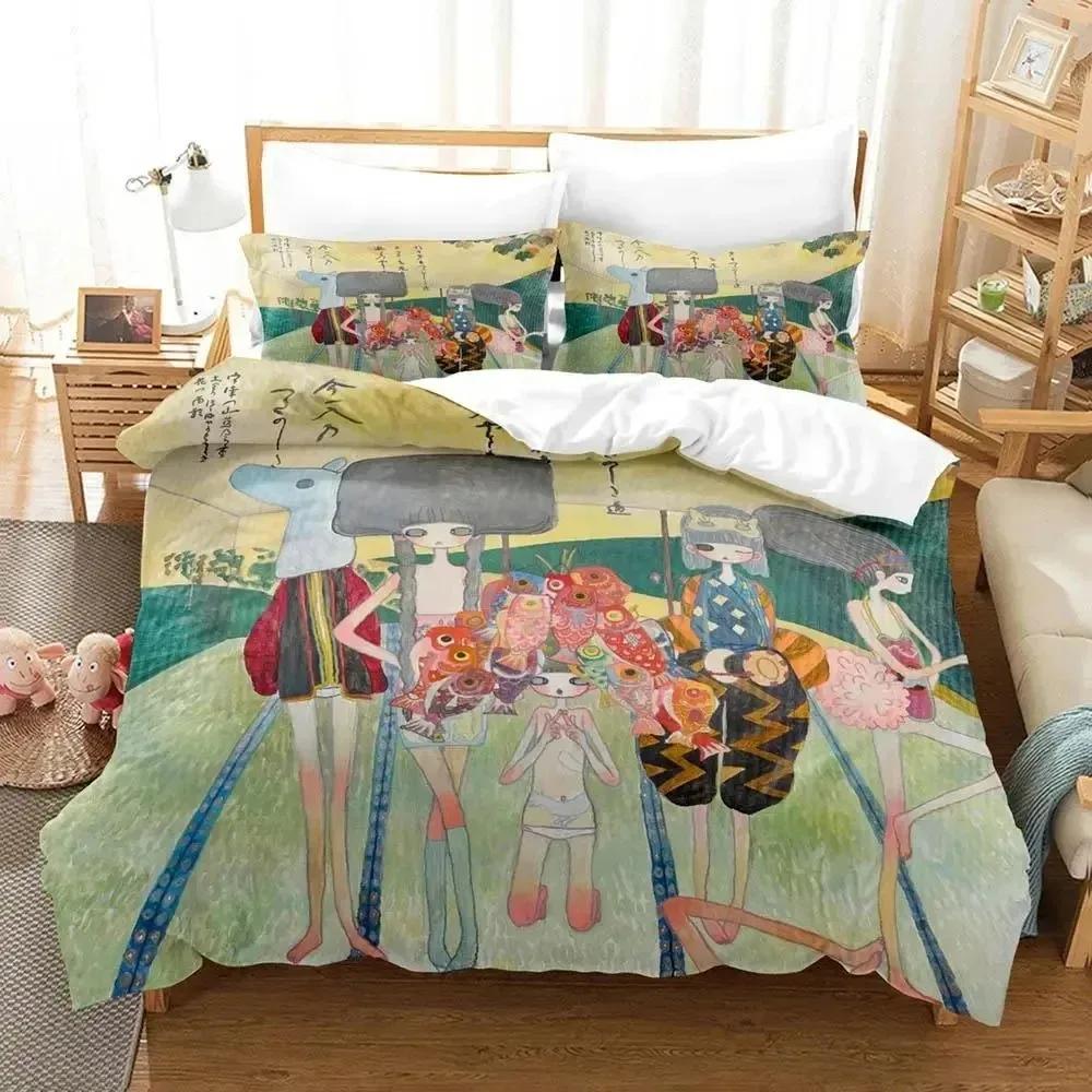 Anime Aya Takano Bedding Set Duvet Cover Bed Set Quilt Cover Pillowcase Comforter King Queen Size Boys Adult Bedding Set