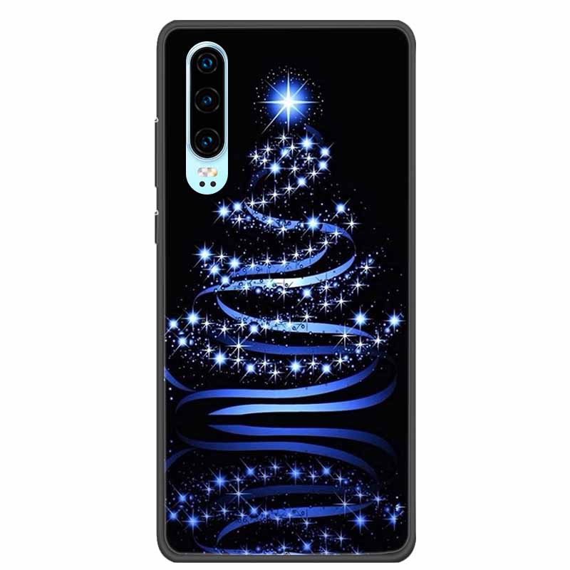 Christmas Phone Cases For Huawei P30 Pro P30 lite Case Black Silicone TPU Soft Cover For Huawei P30 Pro Santa Claus Bumper Funda