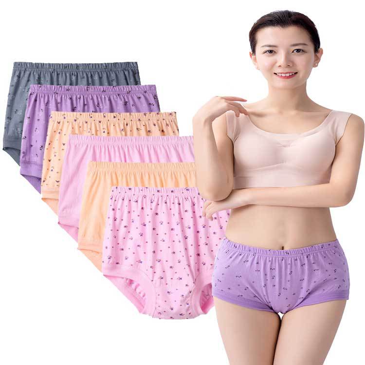 Women's Big Size Briefs Cotton Underwear Middle-aged and Elderly Panties Ladies Breathable Panty M L XL 2XL 3XL 4XL 5XL