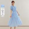 INMAN Ramie Cotton French Hollow-out A-line Dress