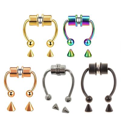 Magnetischer Septum Fake Nasenringe Hufeisen Nasenring Creolen Nicht durchbohrender Schmuck 316L Edelstahl Nasenring Damen Geschenk