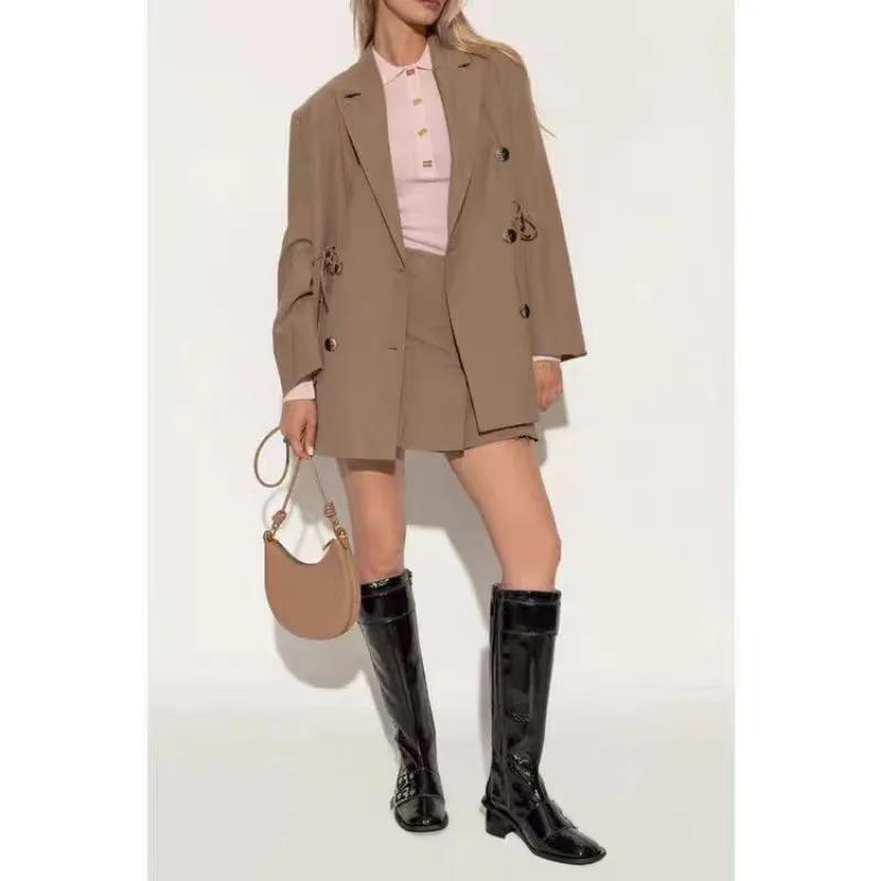 Fashion Brand Design Belt Buckle Decoration Black Knee High Boots Autumn Winter Fashion Round Head Spicy Girl Sexy Women Long Boots 43