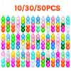 10/30/50Pcs Mini Keychain Pop Push Bubbles Fidget Toys Stress Relief Sensory Toys Children Classroom Prizes Gifts New