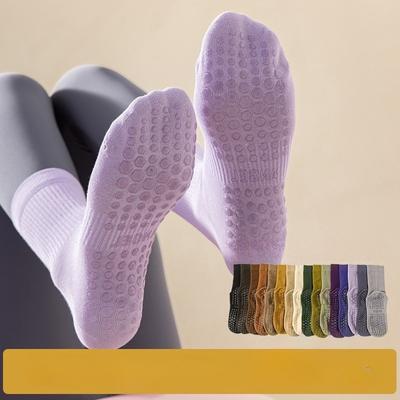 Yogasocken Damen Professionell Anti-Rutsch Sport Mittelhohe Socken Frühling und Herbst Pilates Fitness Sommer Haifischhose Lange Socken