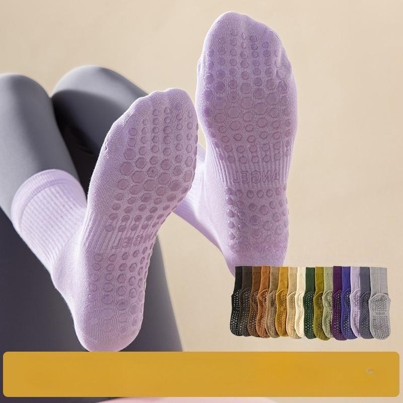 Yoga Socks Women's Professional Anti-slip Sports Mid-calf Socks Spring and Autumn Pilates Fitness Summer Shark Pants Long Socks