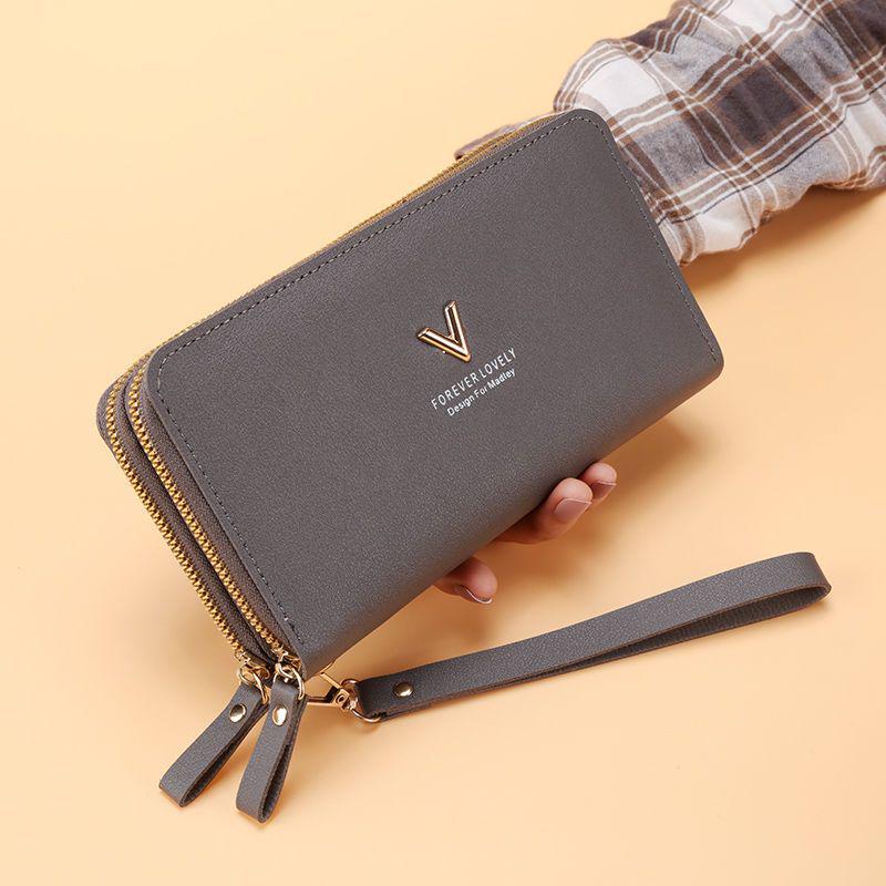 Women's Double Zipper Long Wallet & Clutch – Large Capacity Coin Purse, Multi-Purpose Phone Bag, & Card Holder