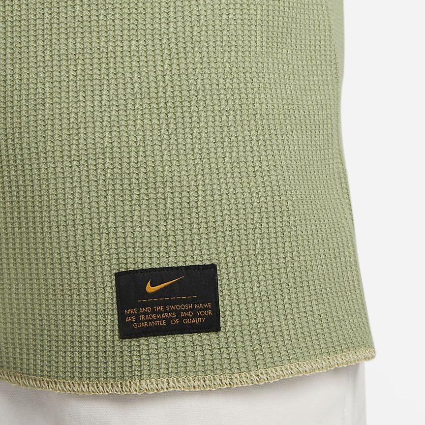 Nike T Shirts Men's Oil Green Crew Neck Moderate Straight Fit DX0895-386
