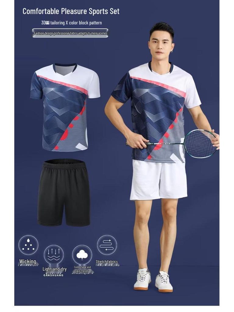 Unisex Schnelltrocknendes Badminton- & Tennis-Sommer-Trikotset
