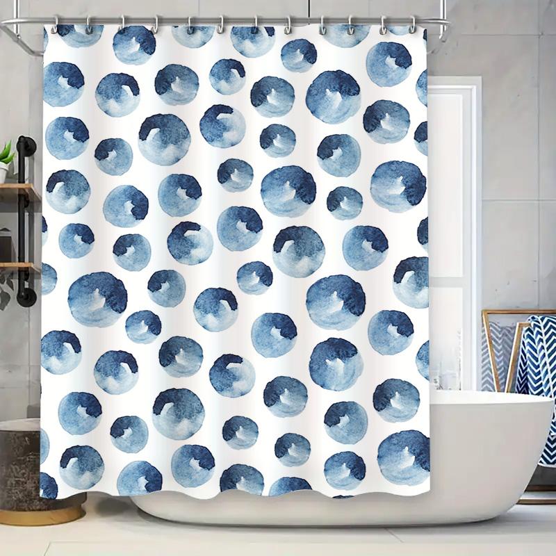 

Watercolor Blue Bath Rug Modern Bathroom Decor Waterproof Shower Curtain Fabric Easy Install W60H190(CM)-1 Pcs