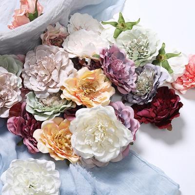 5PCS Decorative Peony Flower Heads Silk Flower Decoration Supplies Artificial Flower Birthday Party