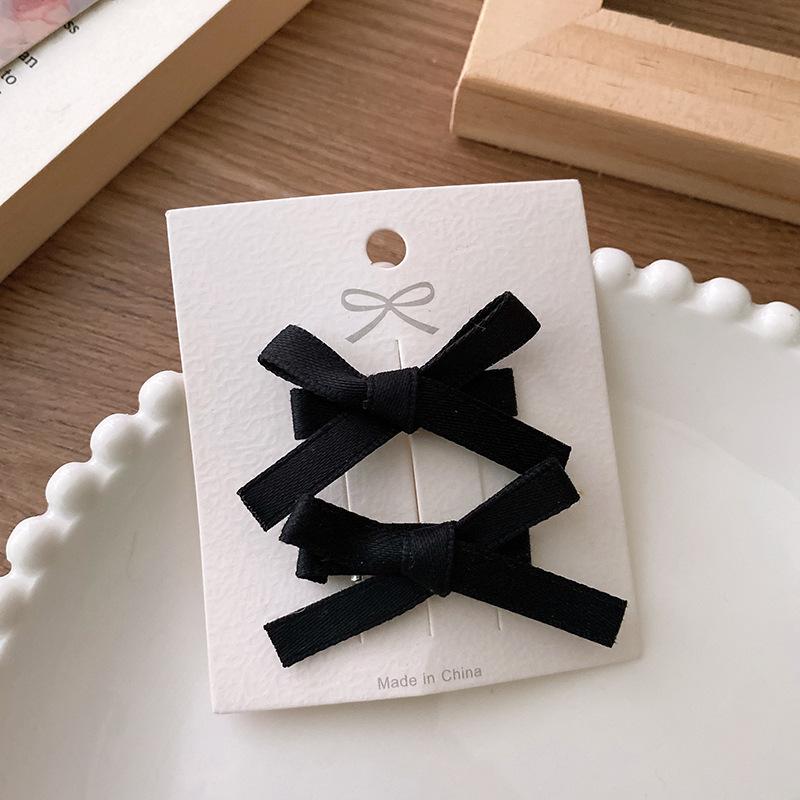 

1 Pair ballet style hair clip sweet small ribbon bowknot hairpin, handmade girl princess head hair accessories. чорний