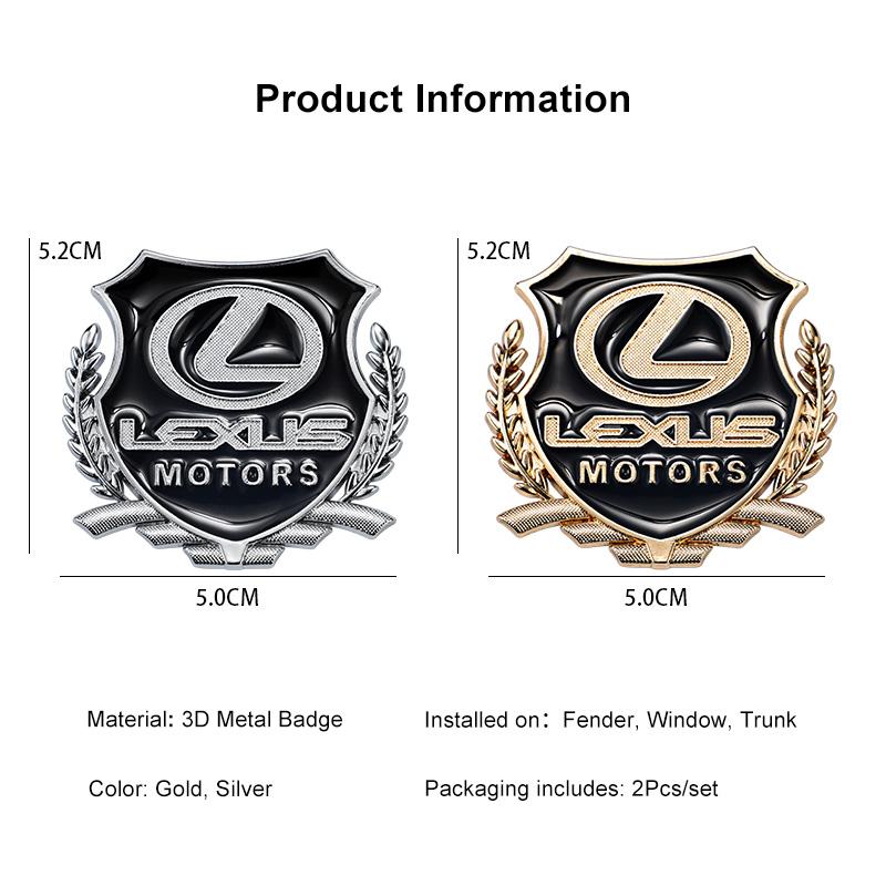 2 Pezzi Emblema Logo Auto Adesivo Metallico per Finestrino Bagagliaio Accessori Per Lexus F-SPORT ES RX NX LS UX LM LX GX LC RZ IS CT GS RC HS SC TX