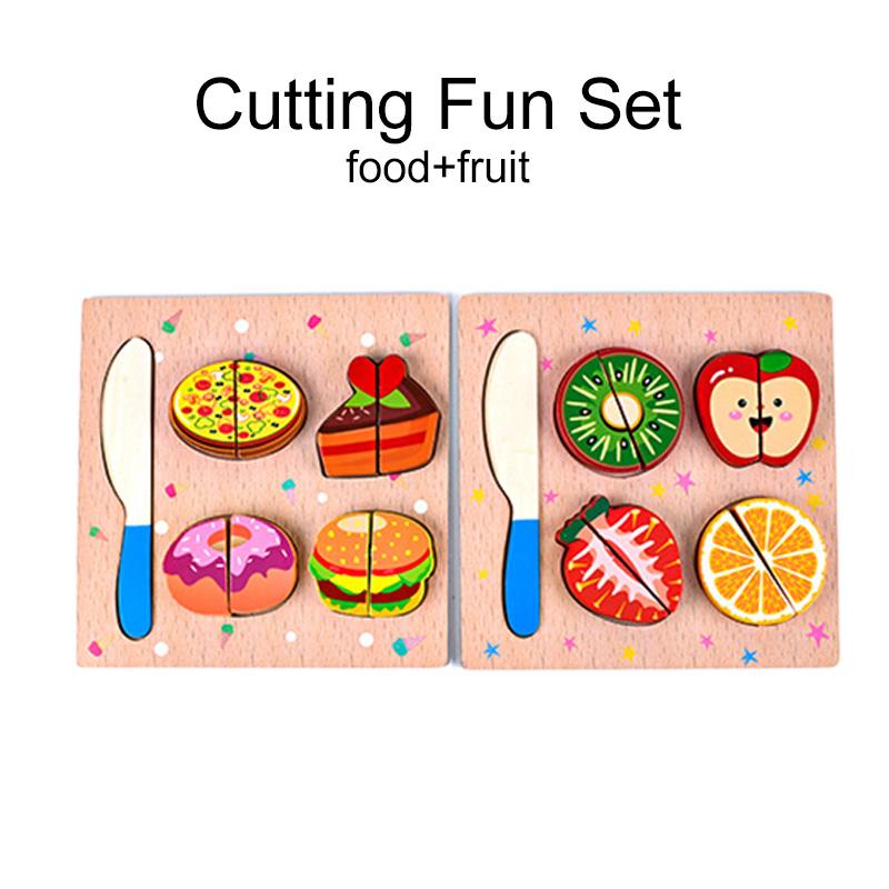 

Children Stringing / Cutting Fun Set Wooden Kids Montessori Educational Toy Memory Match Games For Intelligence Toys TMZ