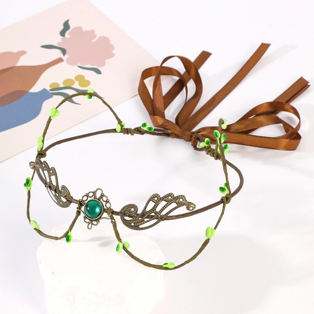 Headpiece Elf Garland Artificial Floral Rhinestone Decoration Flower Vines Crown Bride Hairstyles Princess Headdress Women