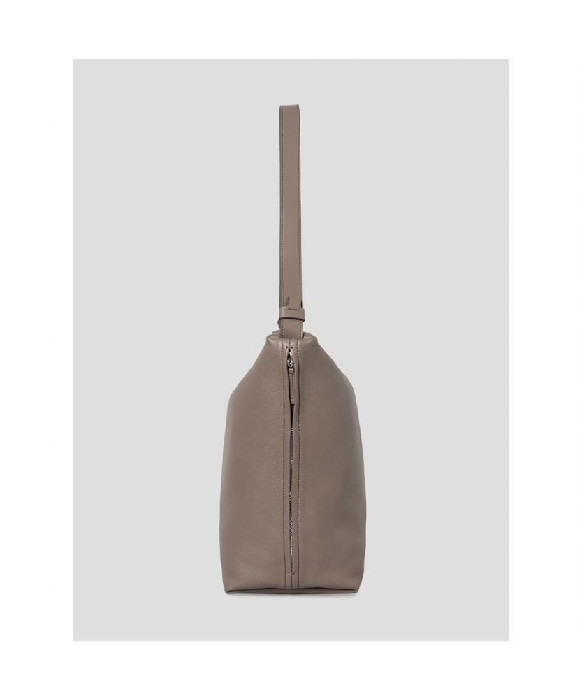 Beanpole Accessory Bien Leather Medium Slouch Bag - Beige