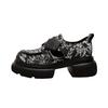 Guochao Style Platform Women's Loafers New Chinese Embroidered Flower Cloth Versatile Mary Jane Thick Heel Small Leather Shoes Casual Single Shoes