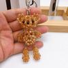 Keychain Pendant, Cartoon Bear Handcrafted Metal Keychain with Glossy Realistic Surface, DIY Animal Beading Kit for Backpack or Handbag
