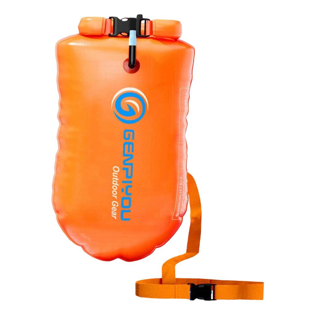 Inflatable Swim Buoy Waterproof Bag for Open Water Snorkeling Kayaking