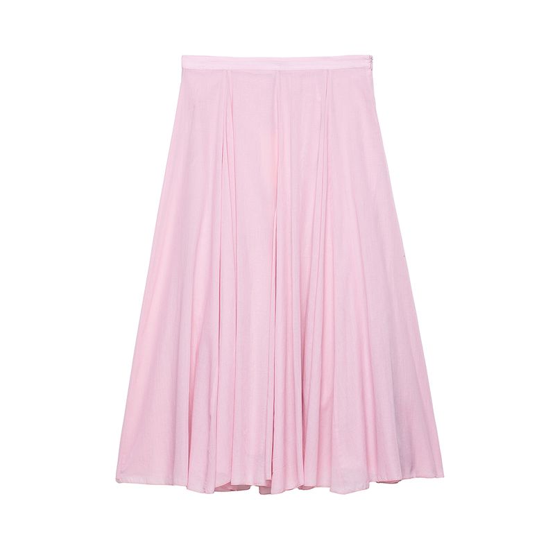 

Kaslead New Arrival Women s Clothing Fashion Style Stylish Simple and Versatile Cotton Wide Skirt 9479061 620 Pink L