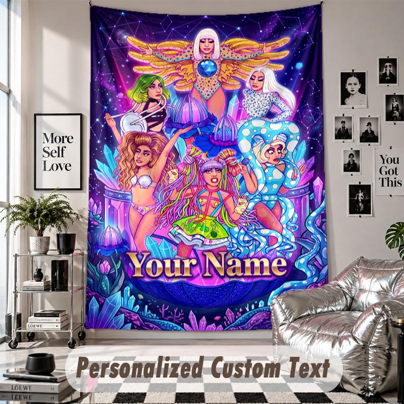 Wandbehang mit individuellem Namen & Text, Lady Gaga Dekorationstextil für Schlafzimmer