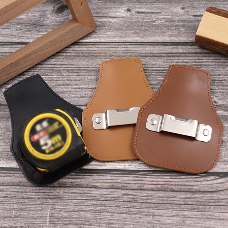 Premium Leather Tape Measure Case Adjustable Belt Clip For 5m 10m Measuring Tape Compact Design For Professional Craftsmen