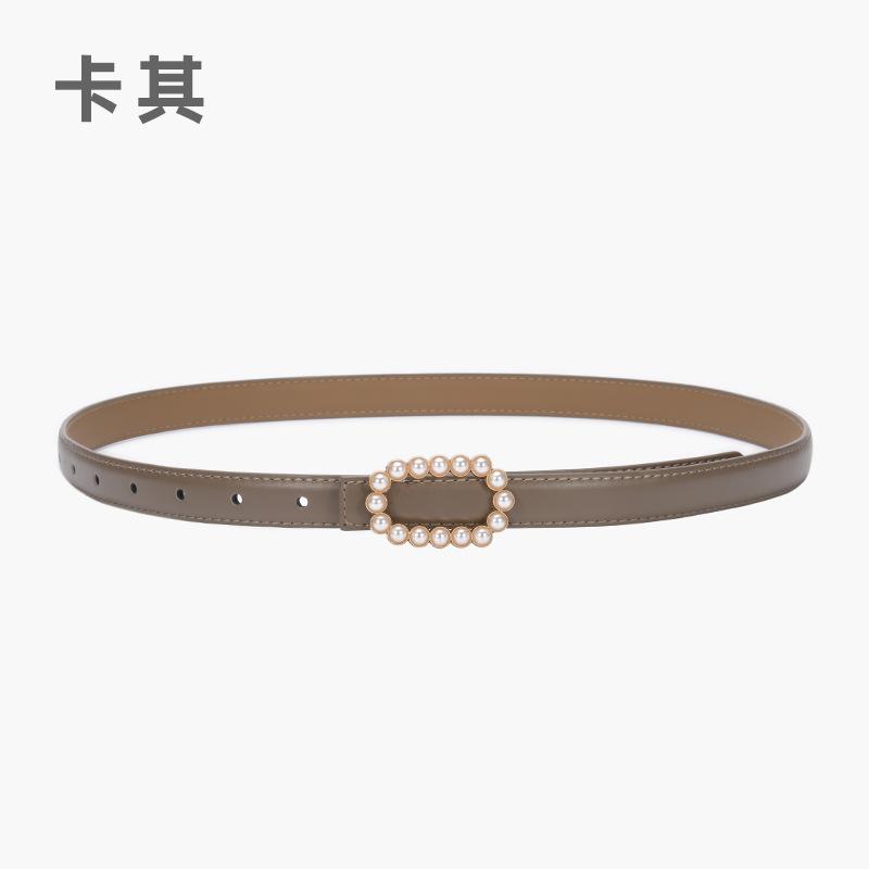 Belt Women'S Genuine Leather Cowhide Black Belt Fine Decoration Skirt Simple Suit Jeans Belt