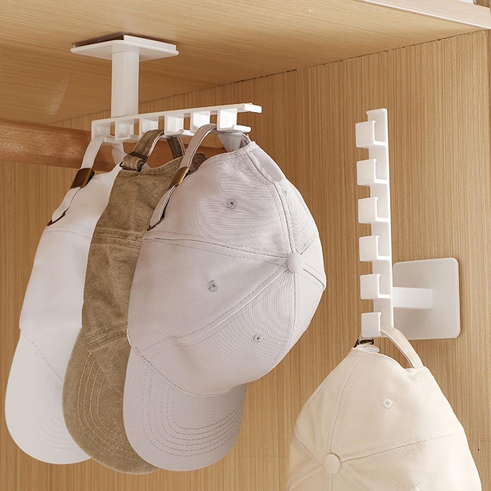 Space Saving Hat Storage Rack Hooks Baseball Cap Rack On The Door, Plastic Closet Storage Rack