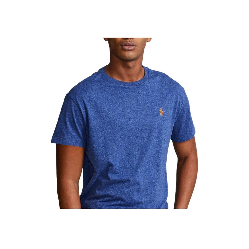 Polo Ralph Lauren SS23 Solid Logo Embroidered Casual Crew Neck Short Sleeve T-Shirt Men Tops Blue 710610667-100