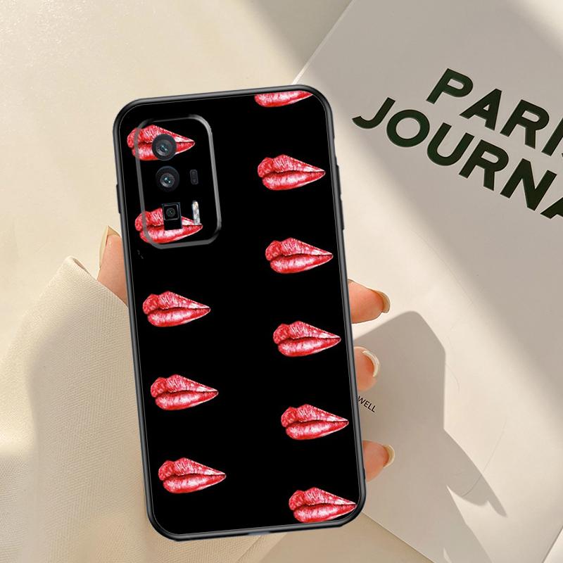 Kiss Me Lips Lipstick Case For Xiaomi 15T 14T 13T Pro 14 15 Ultra 17 Pro Max POCO F8 F7 F5 F6 X3 X5 X6 X7 Pro Coque
