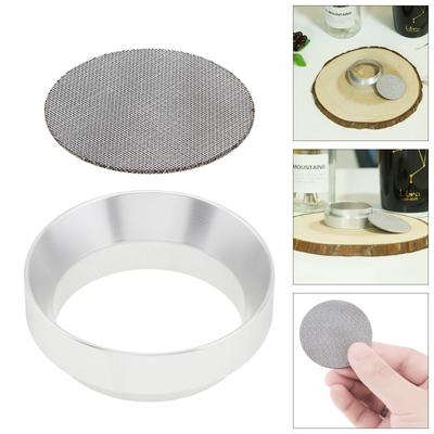 2pcs 51mm Aluminum Alloy Dosing Funnel & Stainless Steel Puck Screen for Espresso Portafilter