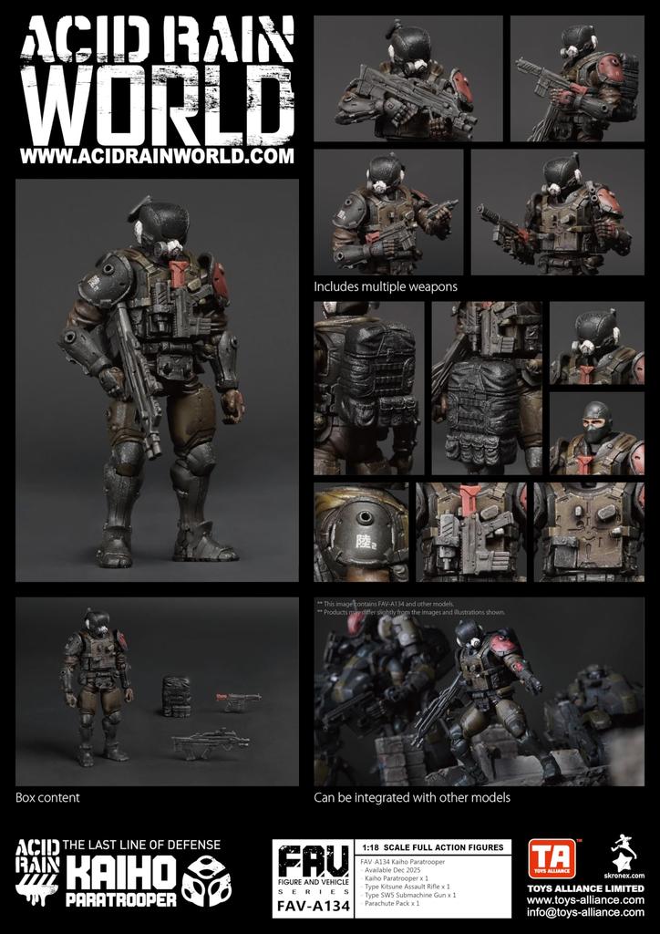 Acid Rain World FAV-A134 Kaiho Paratrooper 118 Scale Pre-painted Movable Military Figure (The Last Line of Defense) by TOYS ALLIANCE