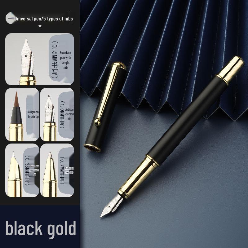 Mehrfarbiger Wei Zhuang Kalligraphie-Füllfederhalter mit 5 Federn - Ideal für Geschäftsgeschenke und Schülertraining.