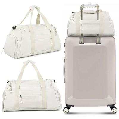 Large Ecru Sports Travel Training Bag, Hand Luggage, Tourist Bag