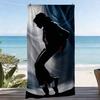Klassisches Tanz-Silhouette-Thema Polyester-Mikrofaser-Strandtuch ist hochsaugfähig, geeignet für Schwimmen und Strandausflüge
