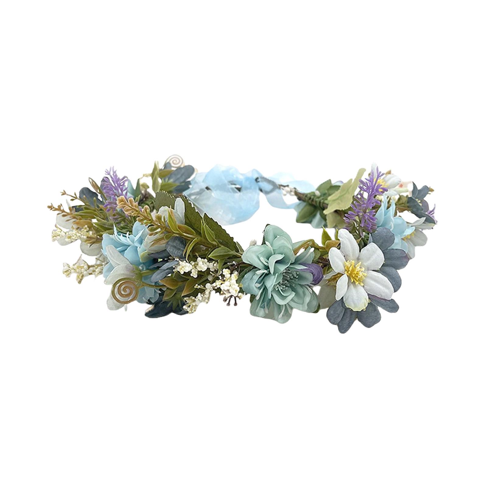 

Fashion Flower Hair Decoration Wreath For Styles Individuals Floral Headpiece Suitable For Daily Wear And Events синий