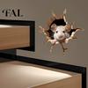 Funny Animal Wall Art Peeking Mouse Sticker, 3D Broken Hole Effect Decals, Glass Realistic Breaking Window Stickers, Removable PVC for Bedroom Living