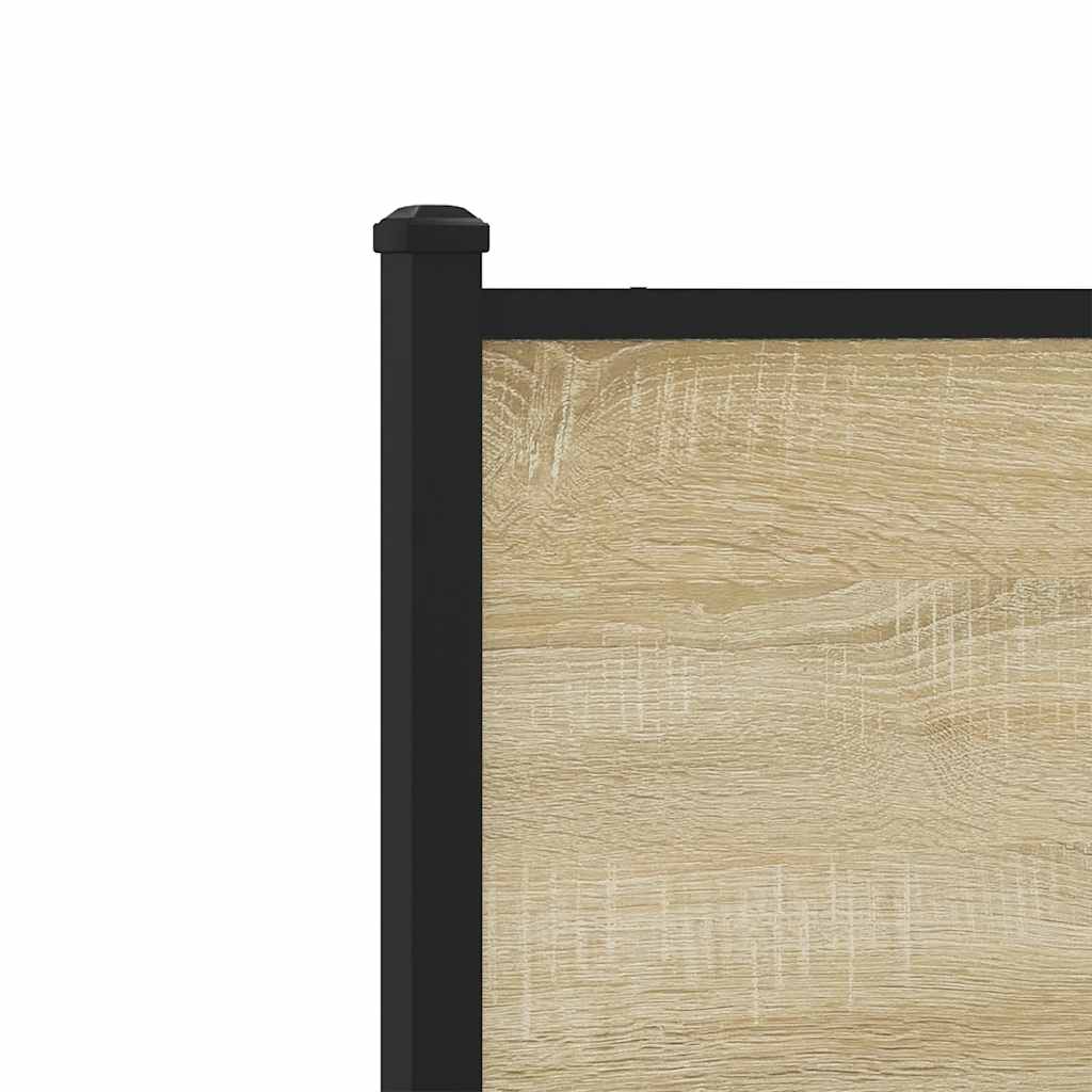 Metal Bed Frame without Mattress Sonoma Oak Finish 193 x 203 cm