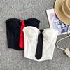 Necktie Women Corset Sleeveless Crop Tube Tops Spicy Girl Style Strapless Sliming Vest  Travel