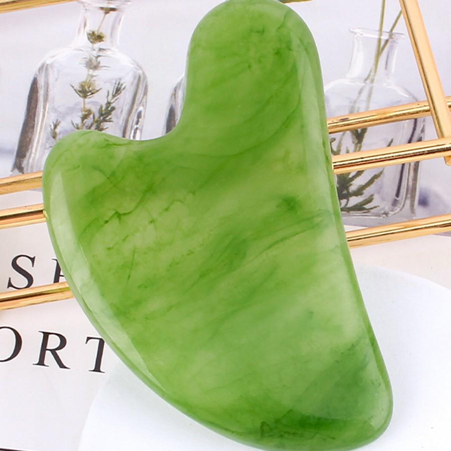 Heart-Shaped Rose Quartz Facial Massage Tool