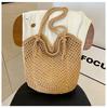Woven Hollow Women's Bag New Beach Bag Woven Shoulder Straw Large Capacity Bag Commuter Bag