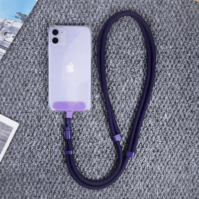 Lanière de téléphone bandoulière unisexe réglable avec clip rotatif et dragonne anti-perte