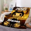Custom Name Bendy and the Ink Machine Theme Printed Blanket - Perfect for Couch, Bed, Travel & Outdoor Use | Machine Washable, Cozy & Durable.