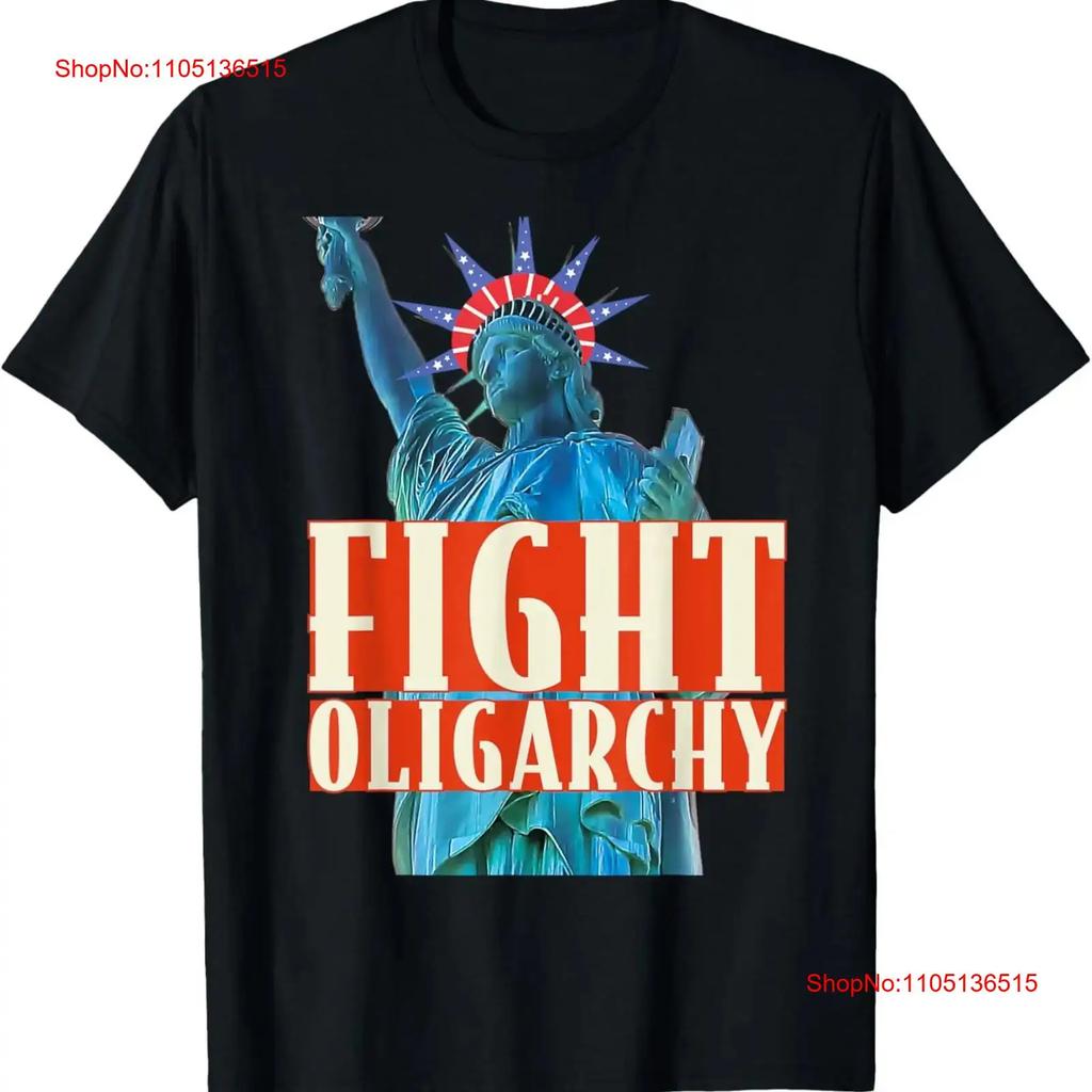 FIGHT OLIGARCHY ANTI MAGA LIBERTY GRAPHIC T Shirt vintage Washed fashion Breathable Top For Everyday Wear Stylish homme