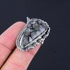 Daughters Day Deal Black Fossil Coral Gemstone Solitaire Ring 925 Silver US 6.5
