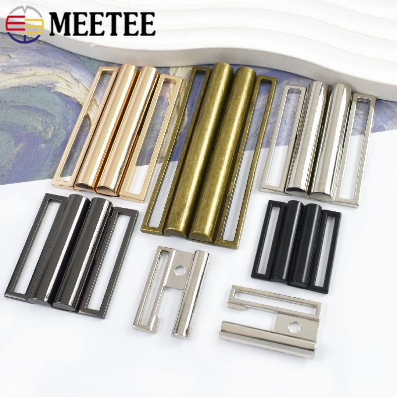 Meetee 2/5 st Metallspänne för 30-80 mm Rockbälte Klädjusterare Spänne Knapp Dekorativ Midjebandskrok Hårdvarutillbehör