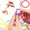 48-Pack 15mm Colorful Plastic Loose Leaf Rings for DIY Albums, Document Binding & Office Organization