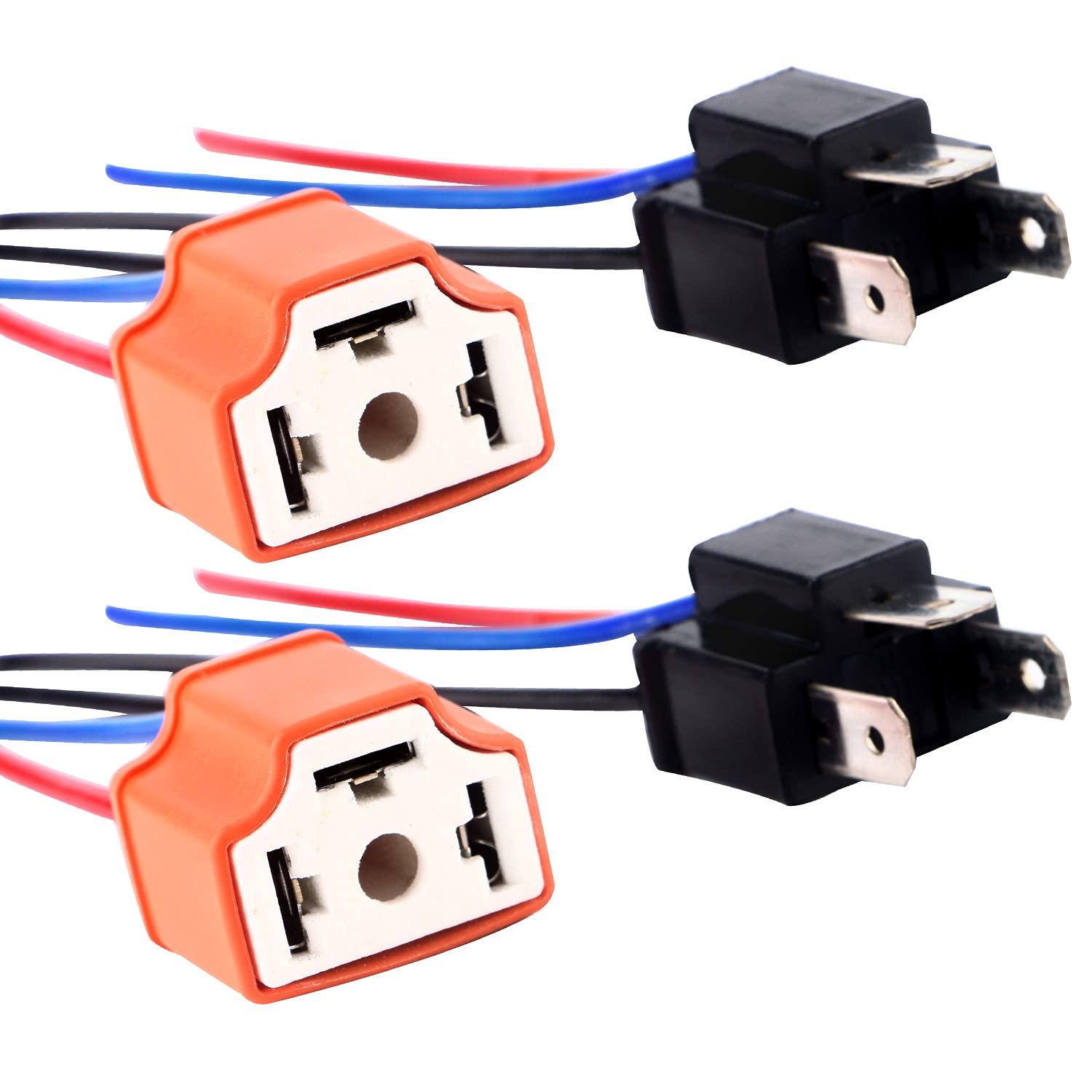 GLL 9005 9006 H10 Female & Male Adapter Wiring Harness Sockets Wire for Headlights Fog Lights 2Set H4