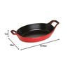 Staub "Oval Stackable Dish, Cherry, 24cm" Enamel and Iron Gratin Dish [Official Japanese Product] Dish 40509-897
