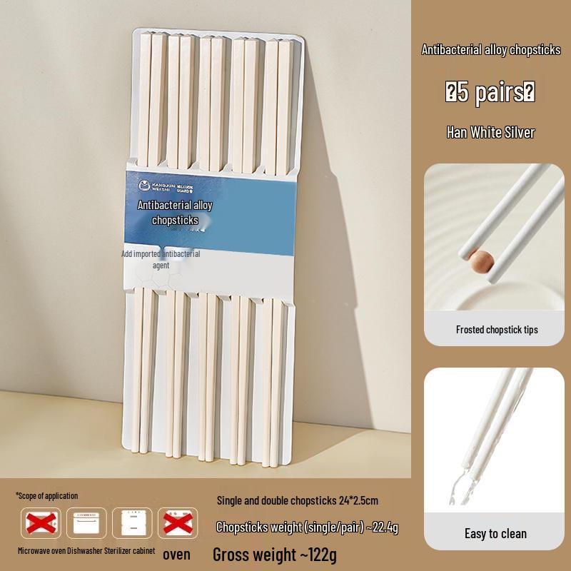Beautiful Anti-Mold Household Alloy Chopsticks - One Per Family Member